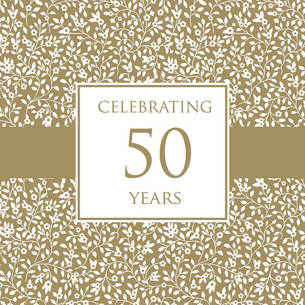 50th Wedding Anniversary Invitations - Delicate Pattern