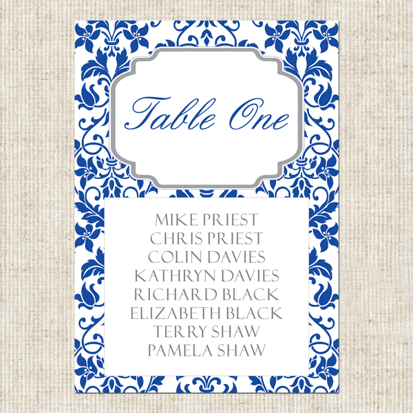 Delicate Swirl Pattern - Table Plan Cards