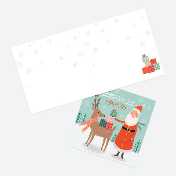 Christmas Card - Delivering Presents - Santa & Rudolph - Both Of You