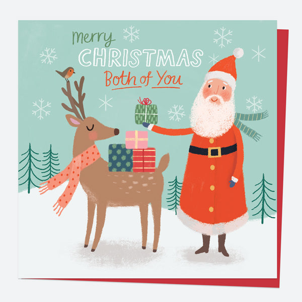 Christmas Card - Delivering Presents - Santa & Rudolph - Both Of You