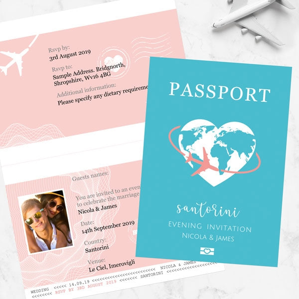 Destination Passport Evening Invitation