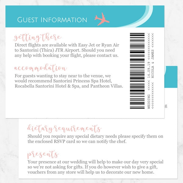 Destination Passport - Guest Information Card