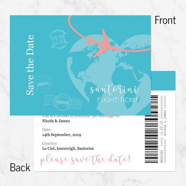 Destination Passport Save the Date Cards