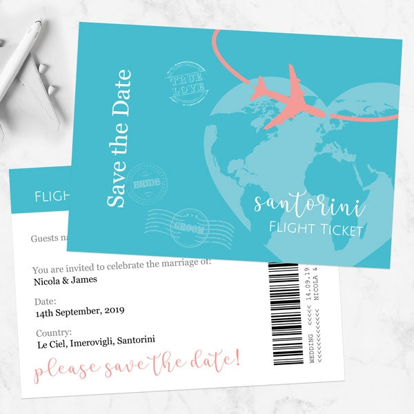 Destination Passport Save the Date Cards