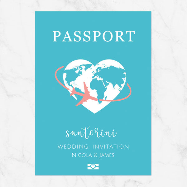 Destination Passport Wedding Invitation