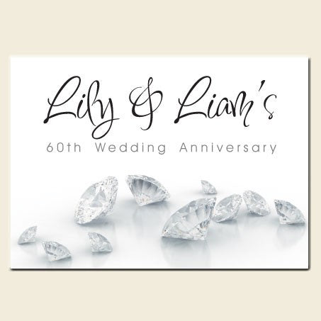 60th Wedding Anniversary Invitations - Diamonds