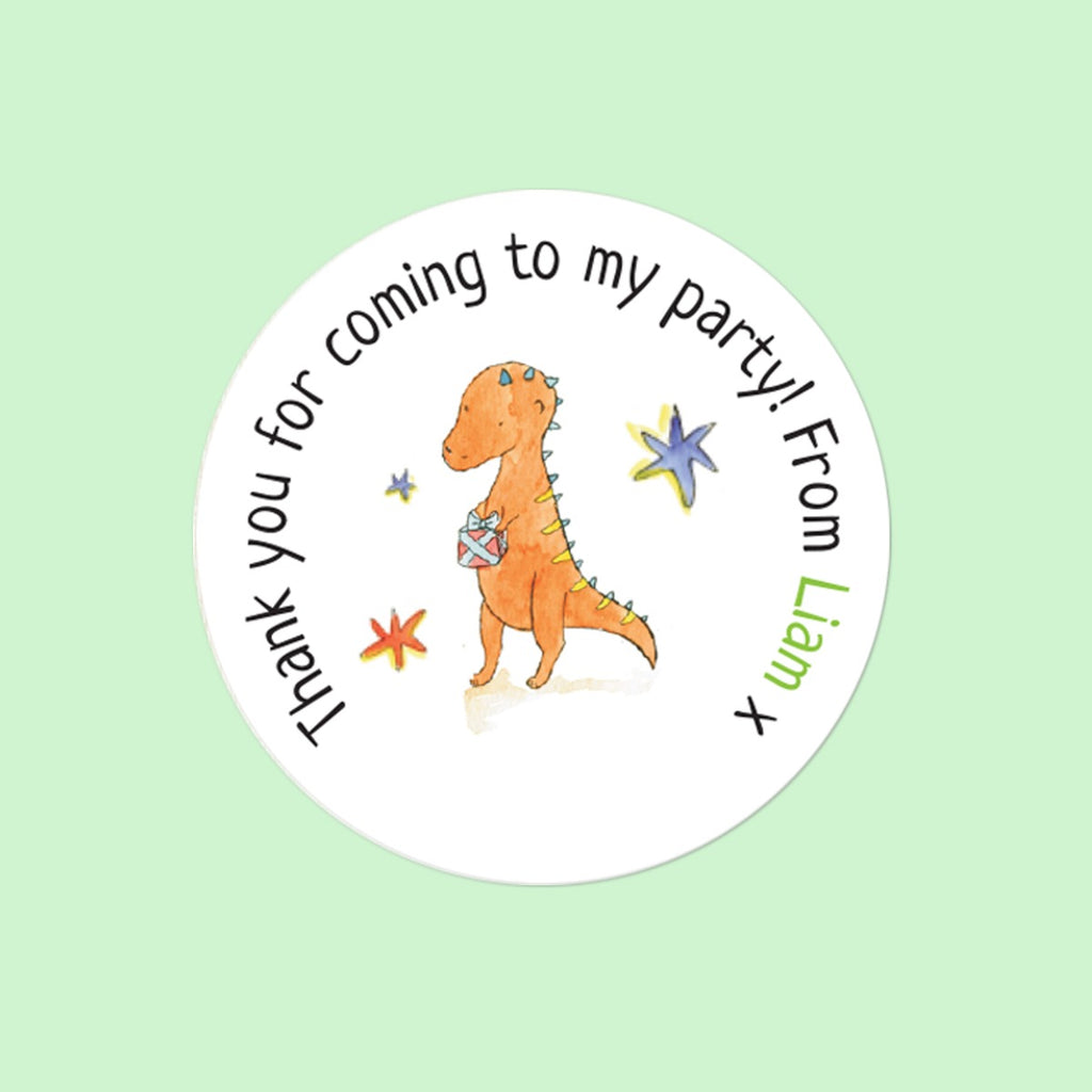 Dinosaur Cake Party - Sweet Bag Stickers - Pack of 35