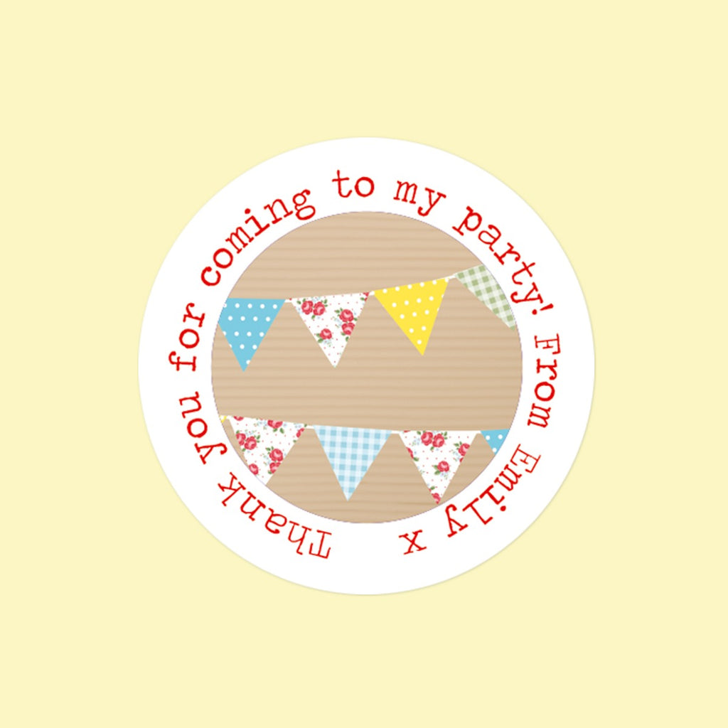 Ditsy Bunting - Sweet Bag Stickers - Pack of 35