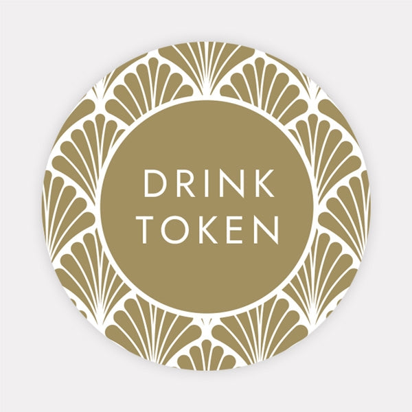 Art Deco Elegance - Iridescent Drink Tokens - Pack of 30