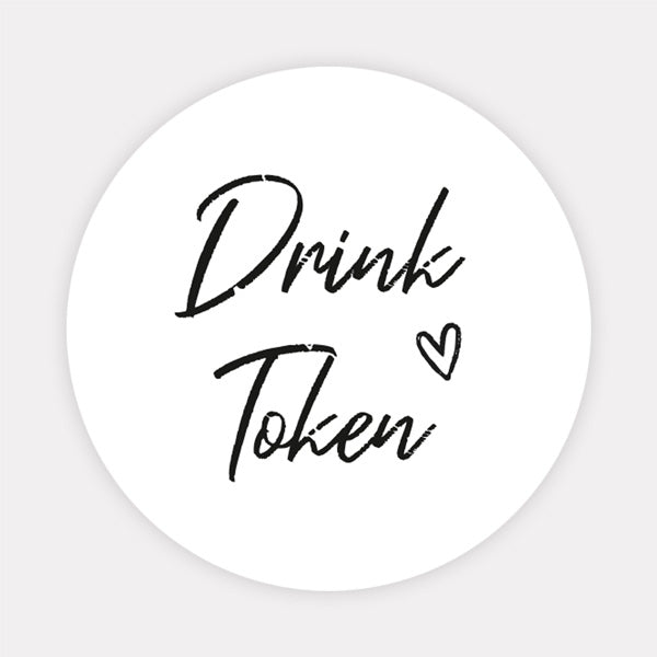 Calligraphy Heart Names - Drink Tokens - Pack of 30