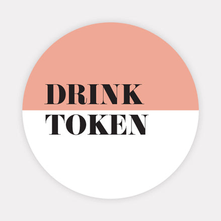 Colour Block Typography - Drink Tokens - Pack of 30