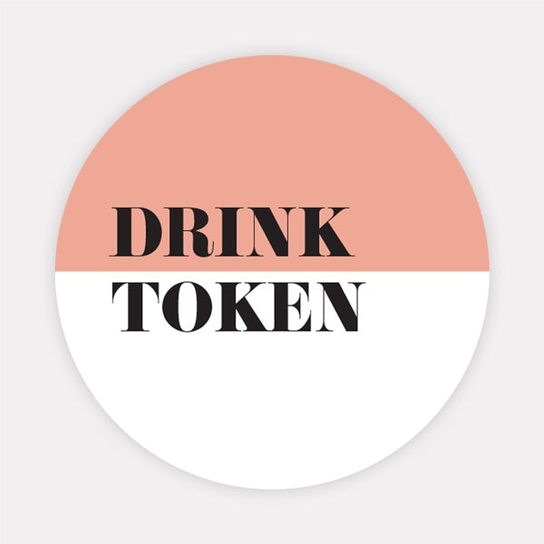 Colour Block Typography - Drink Tokens - Pack of 30