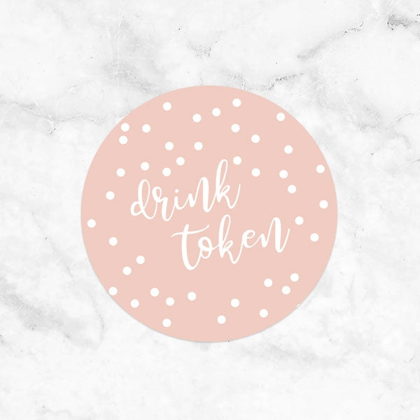 Confetti Script - Drink Tokens - Pack of 30