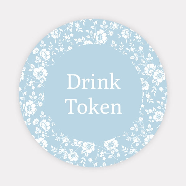 Dainty Flowers - Iridescent Drink Tokens - Pack of 30