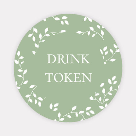 Delicate Leaf Pattern - Iridescent Drink Tokens - Pack of 30
