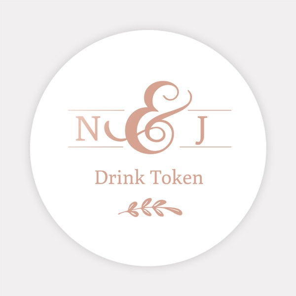 Formal Monogram - Foil Drink Tokens - Pack of 30