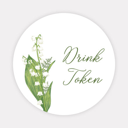 Lily of the Valley - Iridescent Drink Tokens - Pack of 30