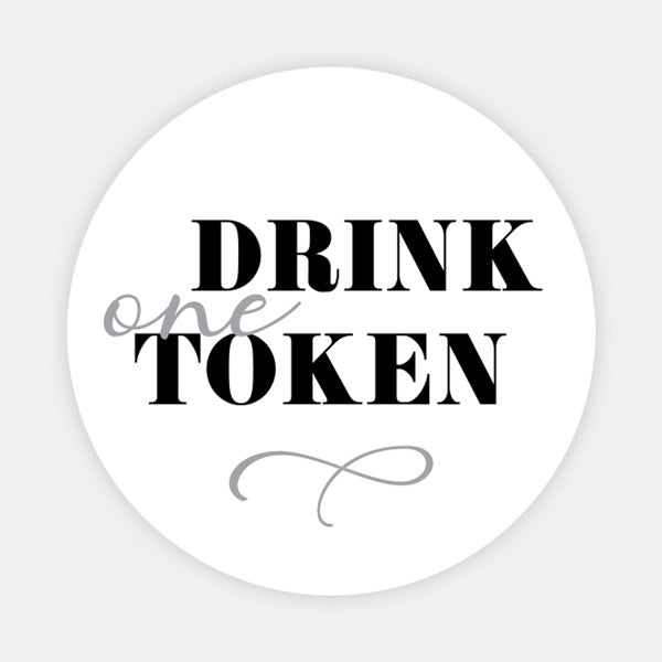 Minimalist Typography - Drink Tokens - Pack of 30