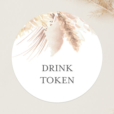 Pampas Grass - Drink Tokens - Pack of 30