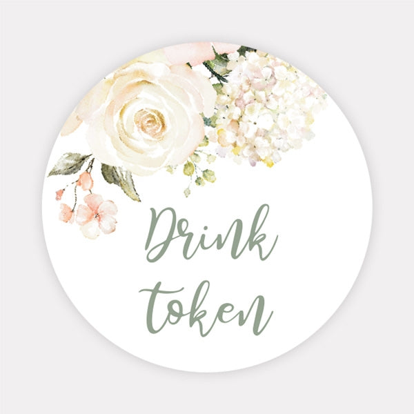 Pink & White Country Bouquet - Drink Tokens - Pack of 30 - Fast ...