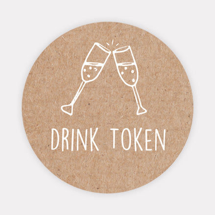 Rustic Wedding Charm - Drink Tokens - Pack of 30