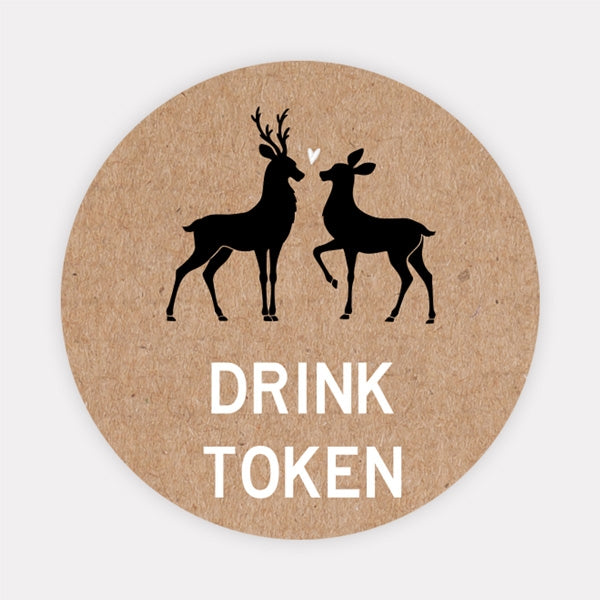 Rustic Woodland Deer - Drink Tokens - Pack of 30