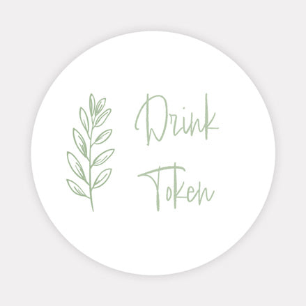 Wildflower Meadow Sketch - Iridescent Drink Tokens - Pack of 30