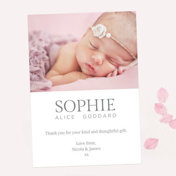 Thank You - Girls Photo Typography - Pack of 10