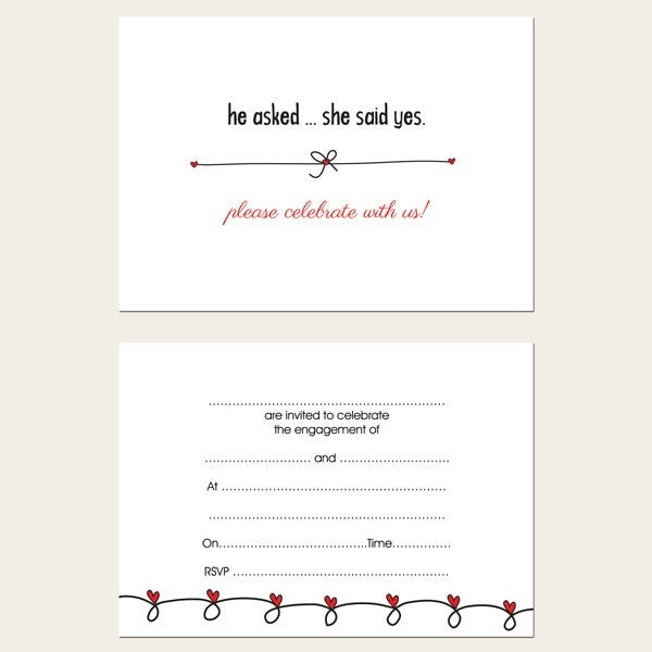 Engagement Invitations - He Asked, She Said Yes