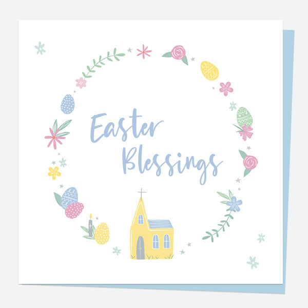 Easter Card - Church Floral Frame