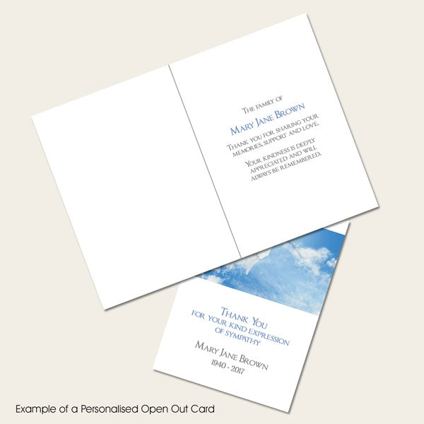 Funeral Thank You Cards - Angelic Wings & Rainbow