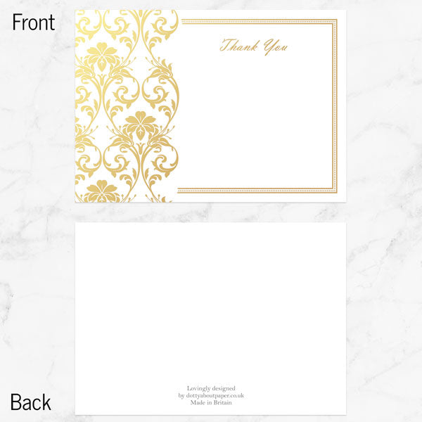 Foil Anniversary Thank You Cards - Elegant Damask