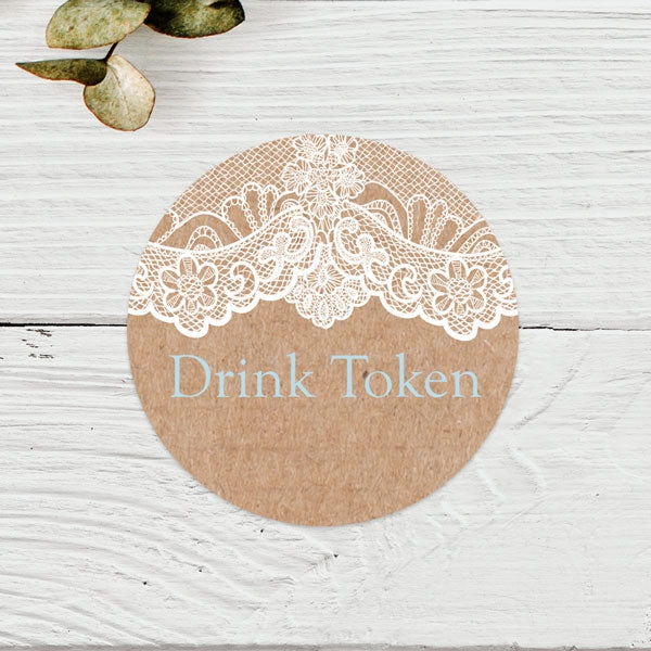 Elegant Lace - Drink Tokens - Pack of 30