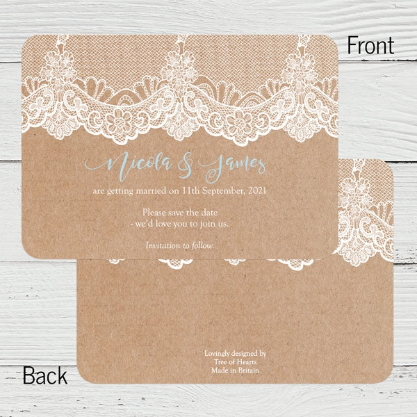 Elegant Lace Save the Date Cards