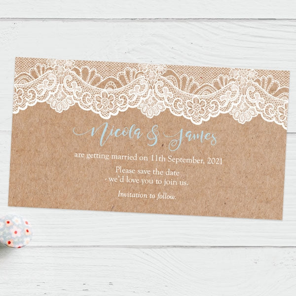 Elegant Lace Save the Date Magnets