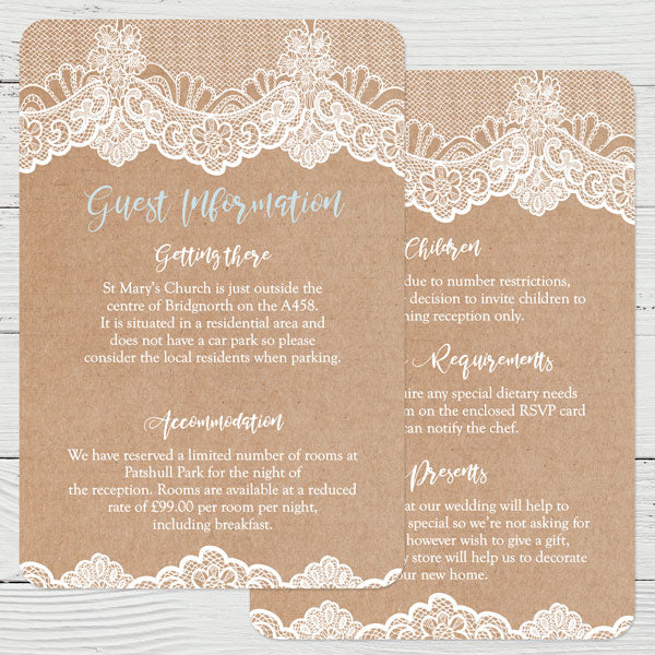 Elegant Lace - Boutique Wedding Invitation & RSVP