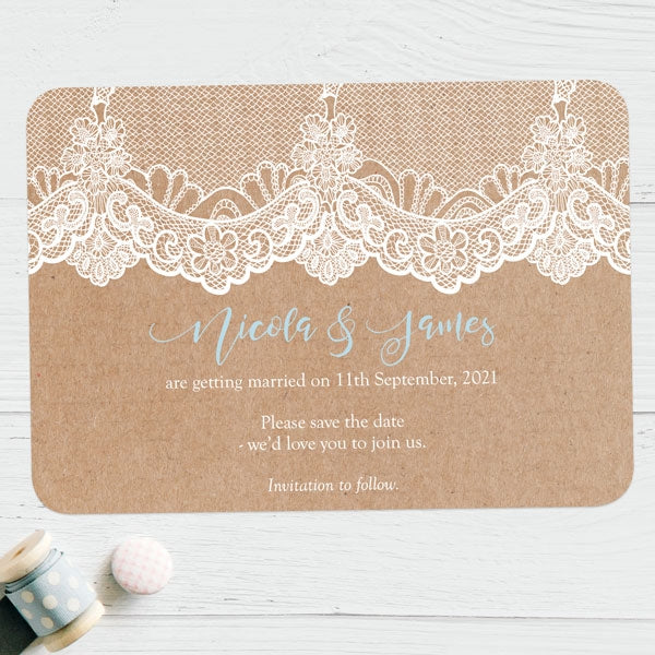 Elegant Lace Save the Date Cards