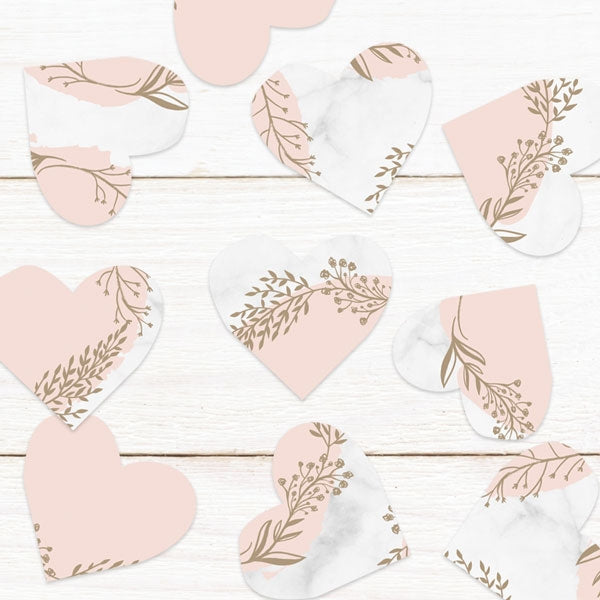 Elegant Marble Blush - Heart Table Confetti