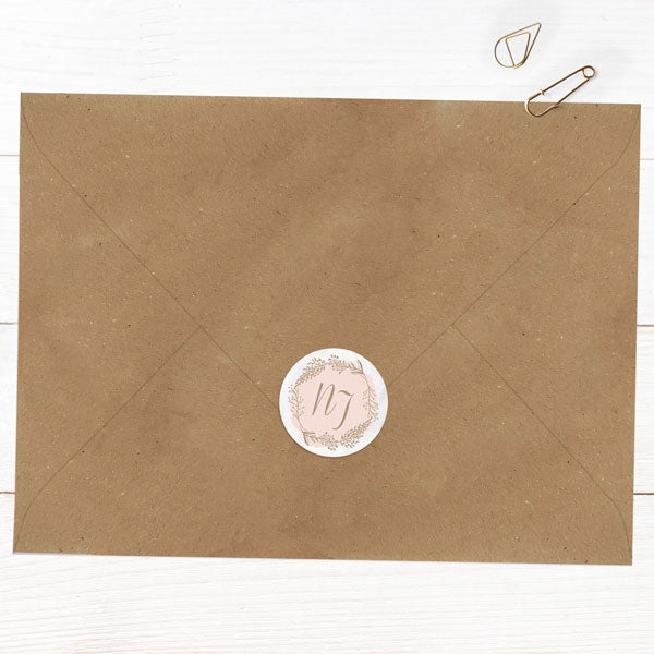 Elegant Marble Blush Envelope Seal - Pack of 70