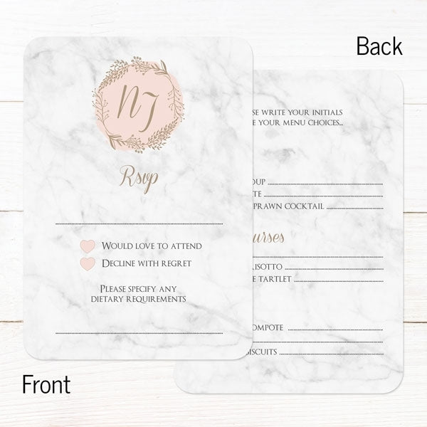 Elegant Marble Blush RSVP Cards