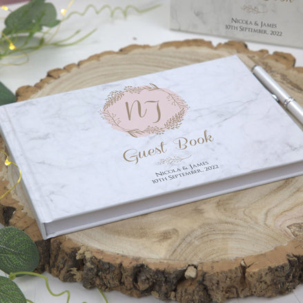 Elegant Marble Blush - Wedding Guest Book