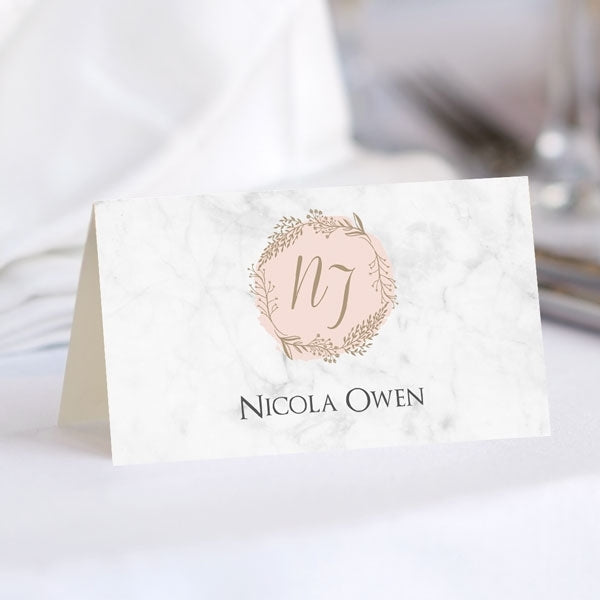 Elegant Marble Blush Place Card