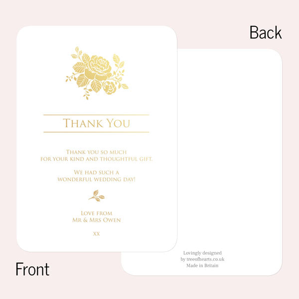 Elegant Rose Foil Thank You Card