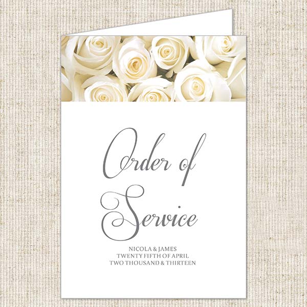 English Roses Order Of Service