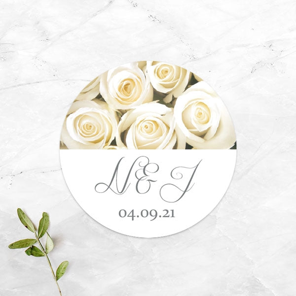 English Roses Wedding Stickers - Pack of 35
