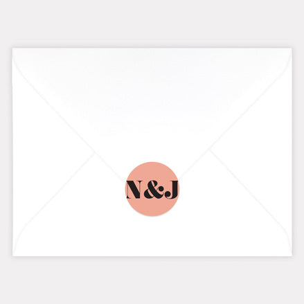 Colour Block Typography Envelope Seal - Pack of 70