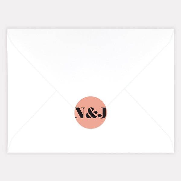 Colour Block Typography Envelope Seal - Pack of 70
