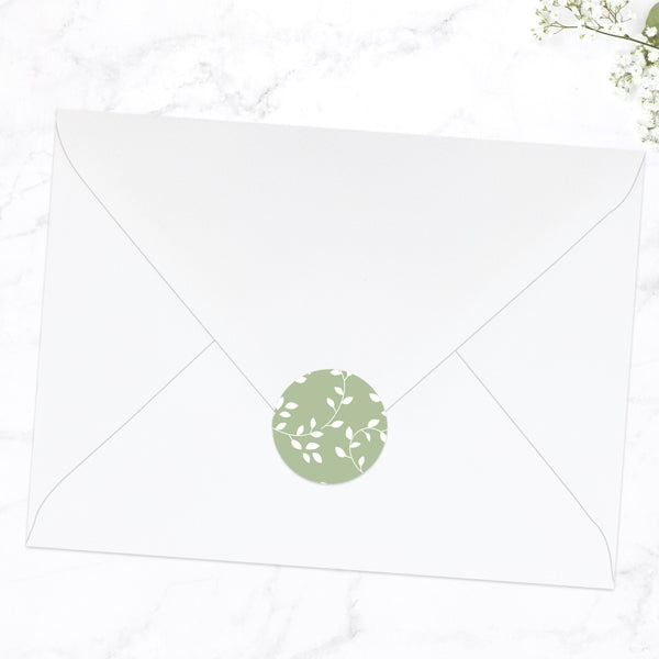 Delicate Leaf Pattern Envelope Seal - Pack of 70