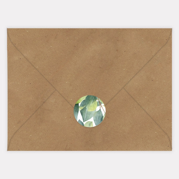 Eucalyptus Garland Envelope Seal - Pack of 70
