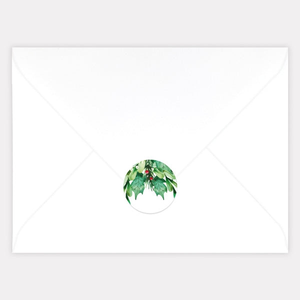Festive Foliage Envelope Seal - Pack of 70